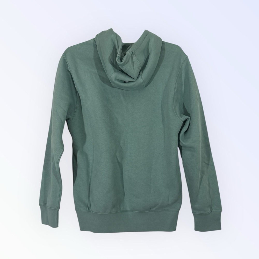 Nike Hoodie Club Fleece Long Sleeve Pullover Solid Green Logo MENS SMALL - Picture 6 of 8